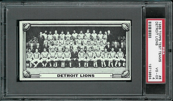 Detroit Lions Team - 1968 Topps Test Team Photos #6 - PSA 4