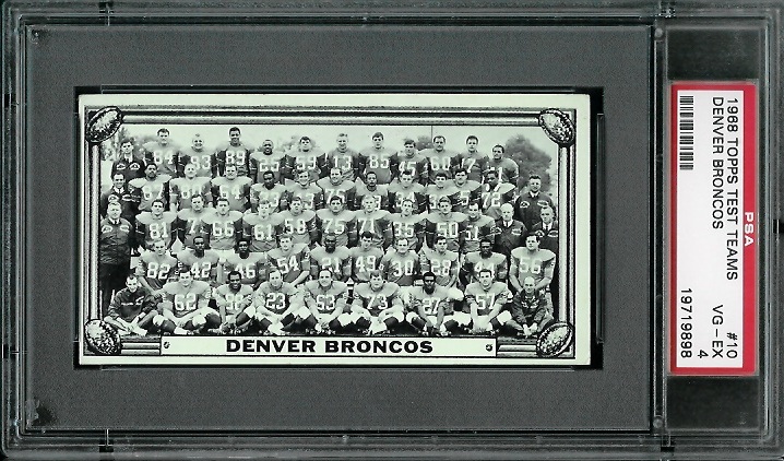 Denver Broncos Team - 1968 Topps Test Team Photos #10 - PSA 4
