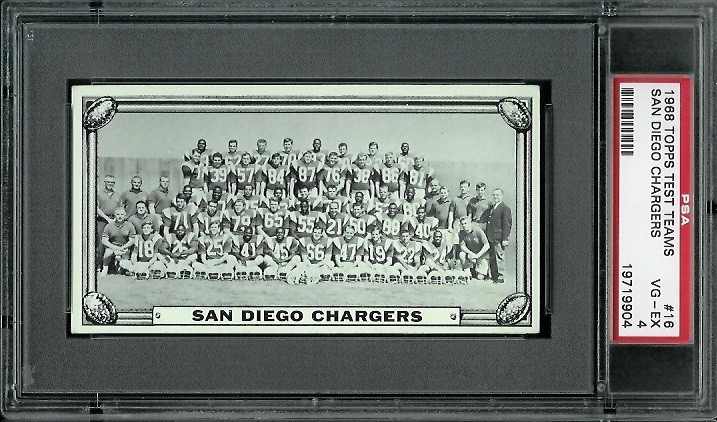 San Diego Chargers Team - 1968 Topps Test Team Photos #16 - PSA 4