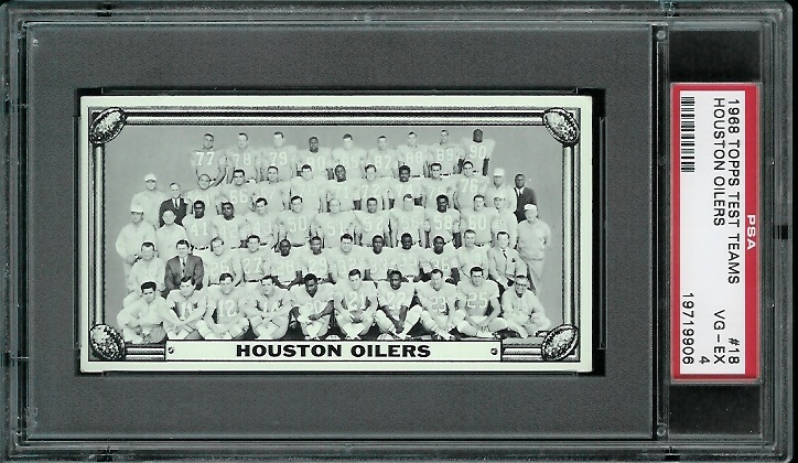 Houston Oilers Team - 1968 Topps Test Team Photos #18 - PSA 4