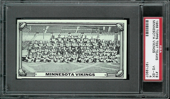 Minnesota Vikings Team - 1968 Topps Test Team Photos #19 - PSA 4
