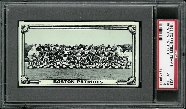 Boston Patriots Team - 1968 Topps Test Team Photos #23 - PSA 4