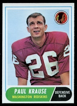 Paul Krause - 1968 Topps #166 - nm