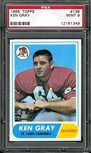 Ken Gray - 1968 Topps #138 - PSA 9