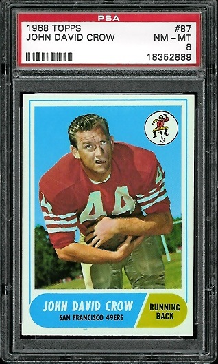 John David Crow - 1968 Topps #87 - PSA 8