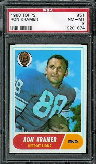 Ron Kramer - 1968 Topps #51 - PSA 8