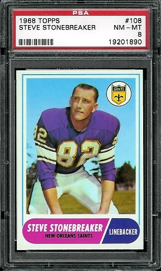 Steve Stonebreaker - 1968 Topps #108 - PSA 8