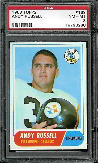 Andy Russell - 1968 Topps #163 - PSA 8