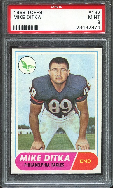 1968 Topps #162 - Mike Ditka - PSA 9