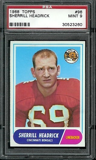 1968 Topps #96 - Sherrill Headrick - PSA 9