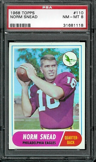 Norm Snead - 1968 Topps #110 - PSA 8