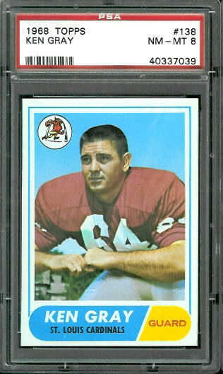 Ken Gray - 1968 Topps #138 - PSA 8