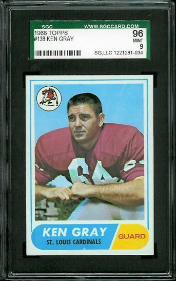Ken Gray - 1968 Topps #138 - SGC 96