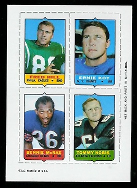 Hill - Koy - McRae - Nobis - 1969 Topps 4-in-1 #22 - exmt