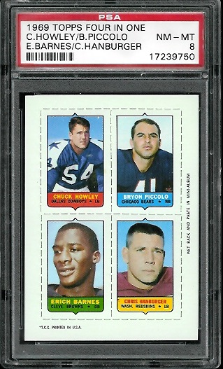 Howley - Piccolo - Hanburger - Barnes - 1969 Topps 4-in-1 #26 - PSA 8