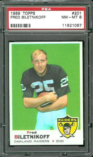 Fred Biletnikoff - 1969 Topps #201 - PSA 8