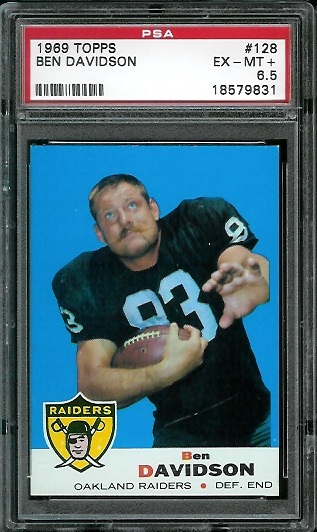 Ben Davidson - 1969 Topps #128 - PSA 6.5