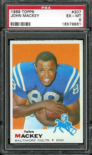 John Mackey - 1969 Topps #207 - PSA 6