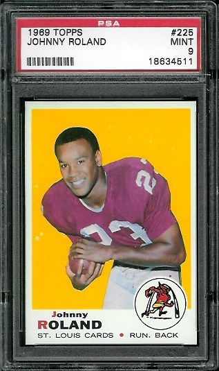 Johnny Roland - 1969 Topps #225 - PSA 9