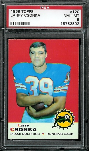 Larry Csonka - 1969 Topps #120 - PSA 8