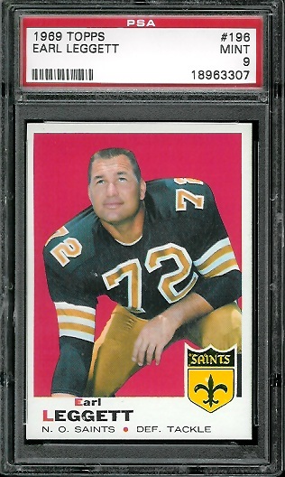 Earl Leggett - 1969 Topps #196 - PSA 9