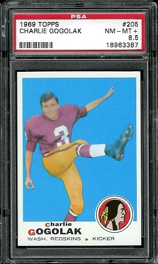 Charlie Gogolak - 1969 Topps #205 - PSA 8.5