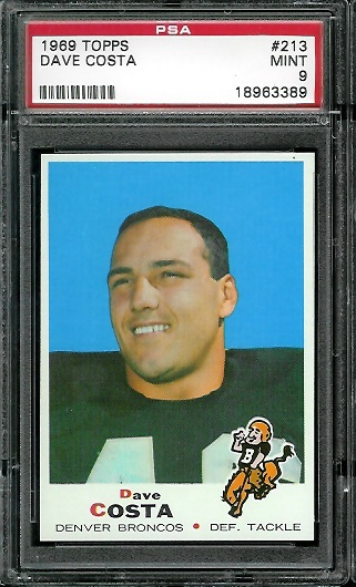 Dave Costa - 1969 Topps #213 - PSA 9
