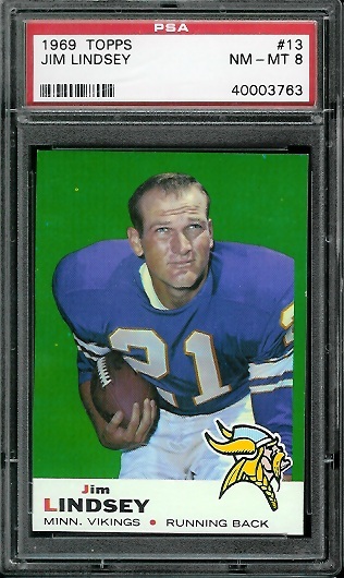 Jim Lindsey - 1969 Topps #13 - PSA 8