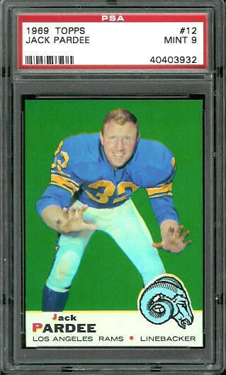 1969 Topps #12 - Jack Pardee - PSA 9