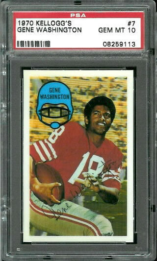 Gene Washington - 1970 Kelloggs #7 - PSA 10