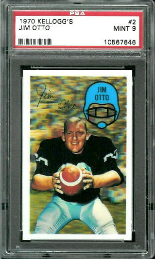 1970 Kelloggs #2 - Jim Otto - PSA 9