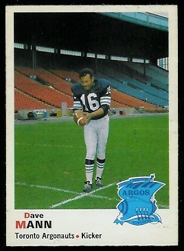 Dave Mann - 1970 O-Pee-Chee CFL #12 - nm