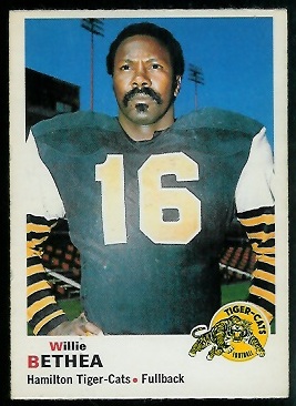 1970 O-Pee-Chee CFL #24 - Willie Bethea - exmt