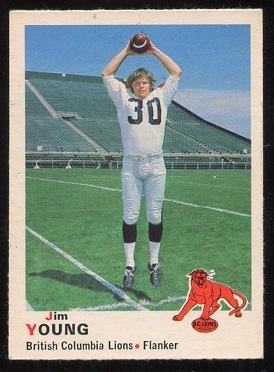 1970 O-Pee-Chee CFL #32 - Jim Young - exmt