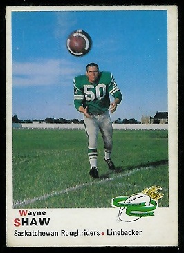 Wayne Shaw - 1970 O-Pee-Chee CFL #82 - exmt