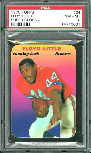 Floyd Little - 1970 Topps Super Glossy #24 - PSA 8