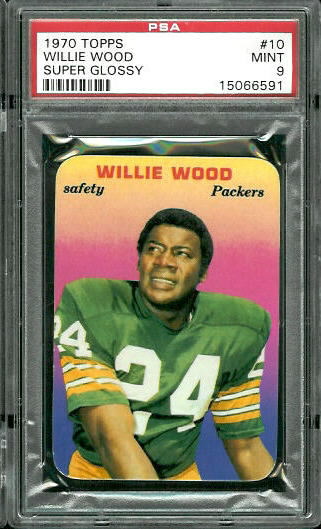 Willie Wood - 1970 Topps Super Glossy #10 - PSA 9