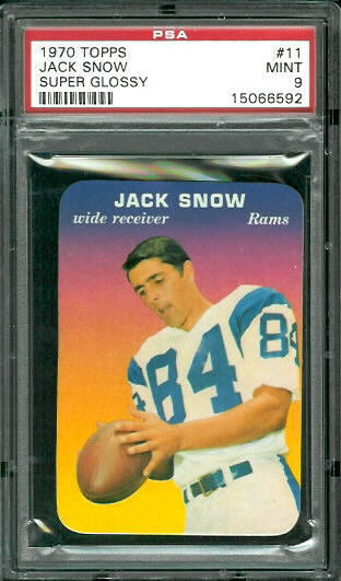 Jack Snow - 1970 Topps Super Glossy #11 - PSA 9
