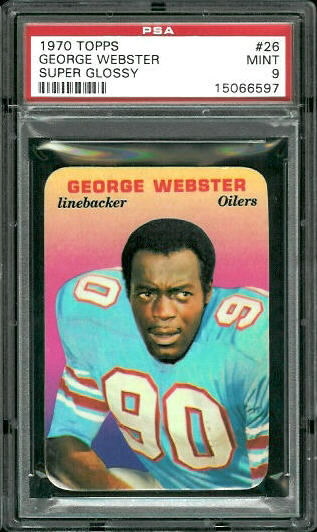 George Webster - 1970 Topps Super Glossy #26 - PSA 9