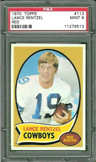 Lance Rentzel - 1970 Topps #113 R - PSA 9