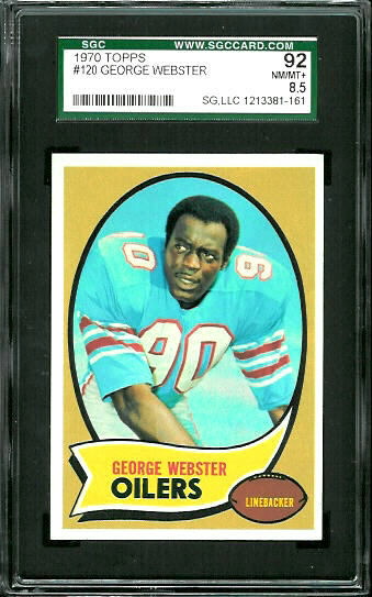 George Webster - 1970 Topps #120 - SGC 92