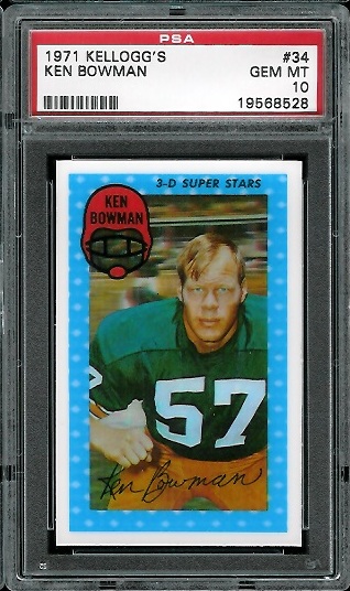 Ken Bowman - 1971 Kelloggs #34 - PSA 10