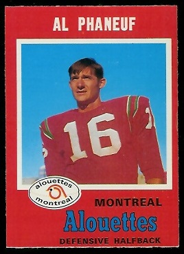 Al Phaneuf - 1971 O-Pee-Chee CFL #115 - exmt