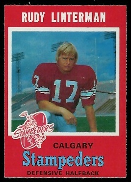 Rudy Linterman - 1971 O-Pee-Chee CFL #129 - nm