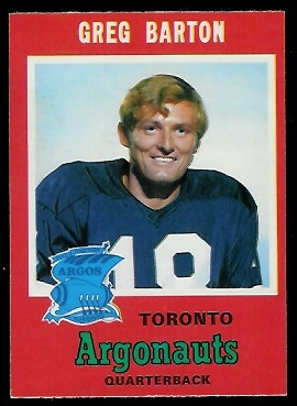 Greg Barton - 1971 O-Pee-Chee CFL #14 - nm