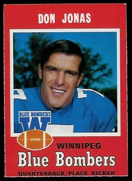 Don Jonas - 1971 O-Pee-Chee CFL #16 - exmt