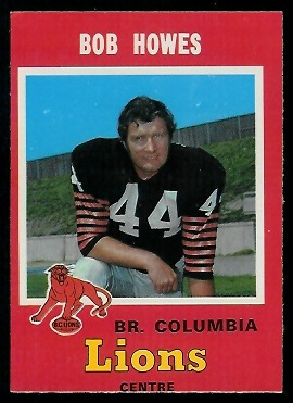 Bob Howes - 1971 O-Pee-Chee CFL #33 - nm oc