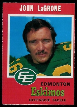 John LaGrone - 1971 O-Pee-Chee CFL #57 - nm oc