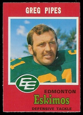 Greg Pipes - 1971 O-Pee-Chee CFL #58 - nm oc