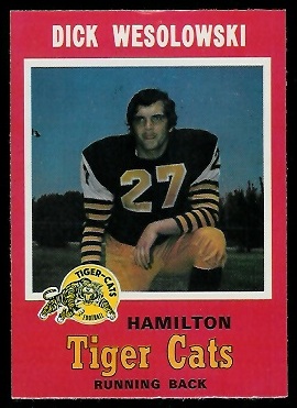 Dick Wesolowski - 1971 O-Pee-Chee CFL #66 - exmt